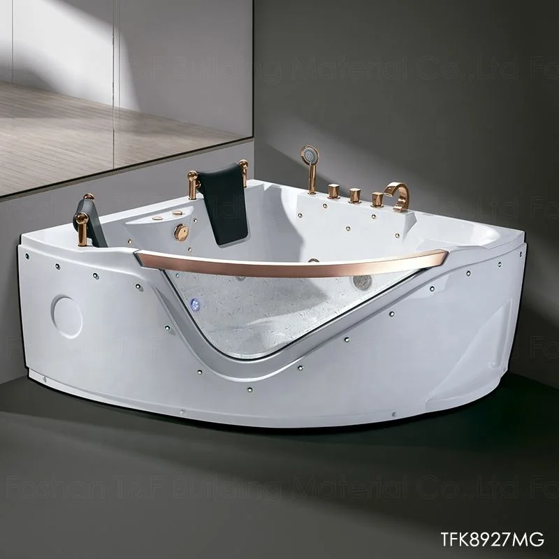 Acrylic Freestanding Corner Bathtub Air Spa Jet Whirlpool Bath