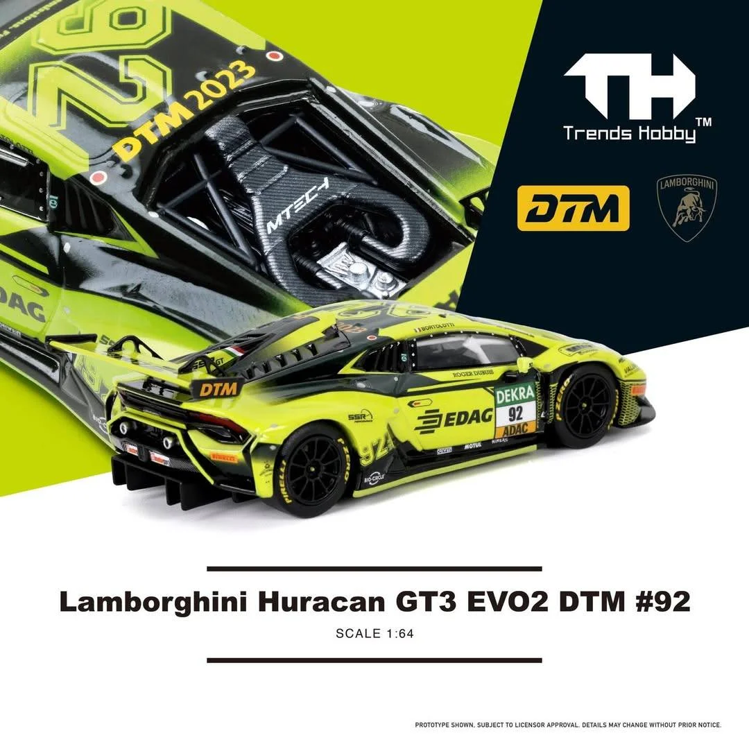 

Trends Hobby 1/64 Lamborghini Huracan GT3 Evo 2-DTM 2023 #92 #94 Alloy Diecast Car Model Collection