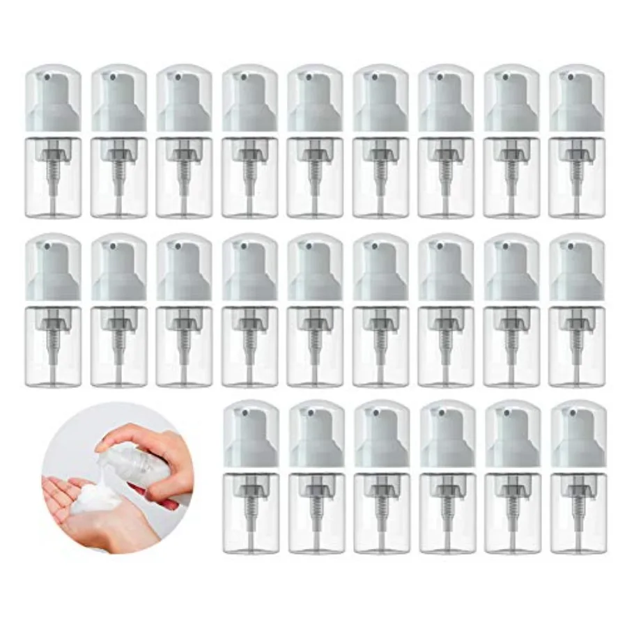 

24 Pcs Empty Foam Pump Bottle 1oz/30ml Travel Size Plastic Pump Bottle Soap Bottle Portable Small Hand Sanitizer Dispenser Bott