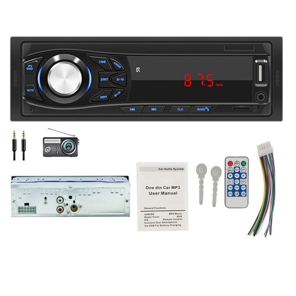 Car Stereo Audio Automotivo Bluetooth with USB TF Card FM Radio MP3 Player PC Type:12PIN