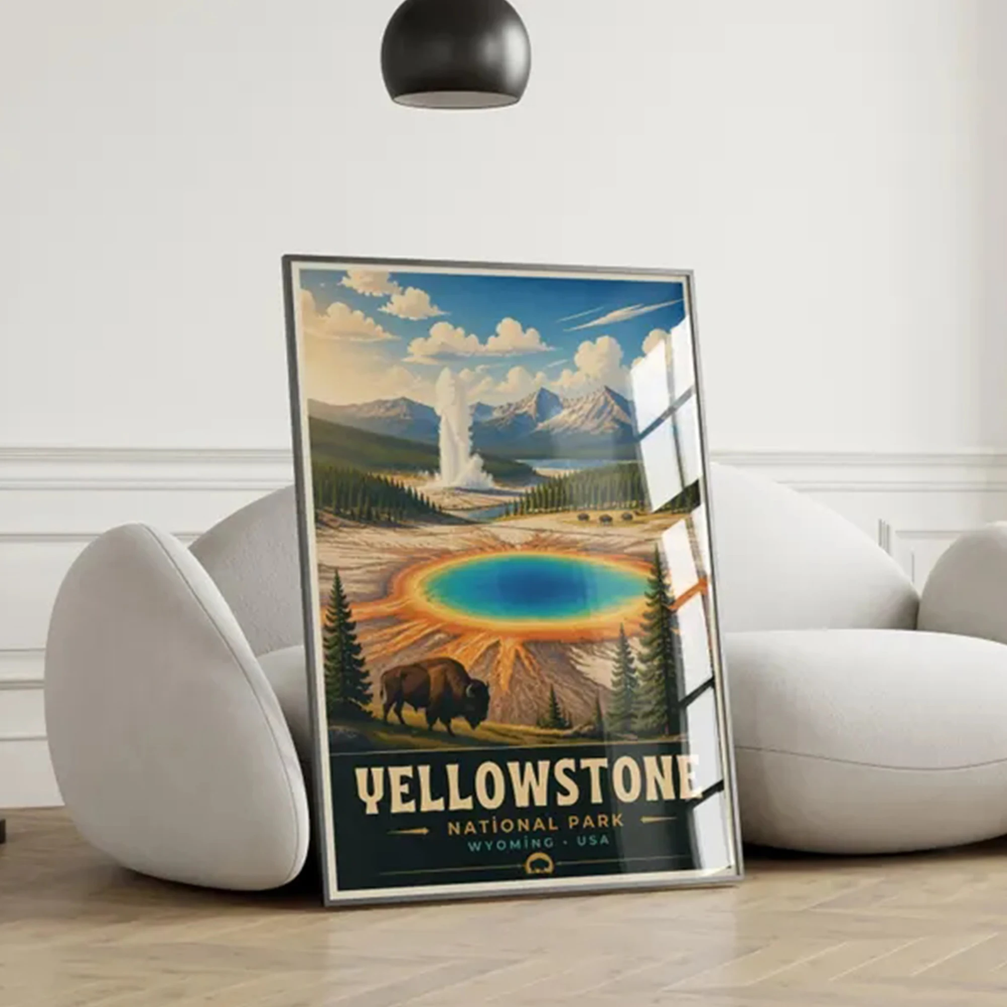 Home Decor Nz - Modern Yellowstone National Park Travel Wall