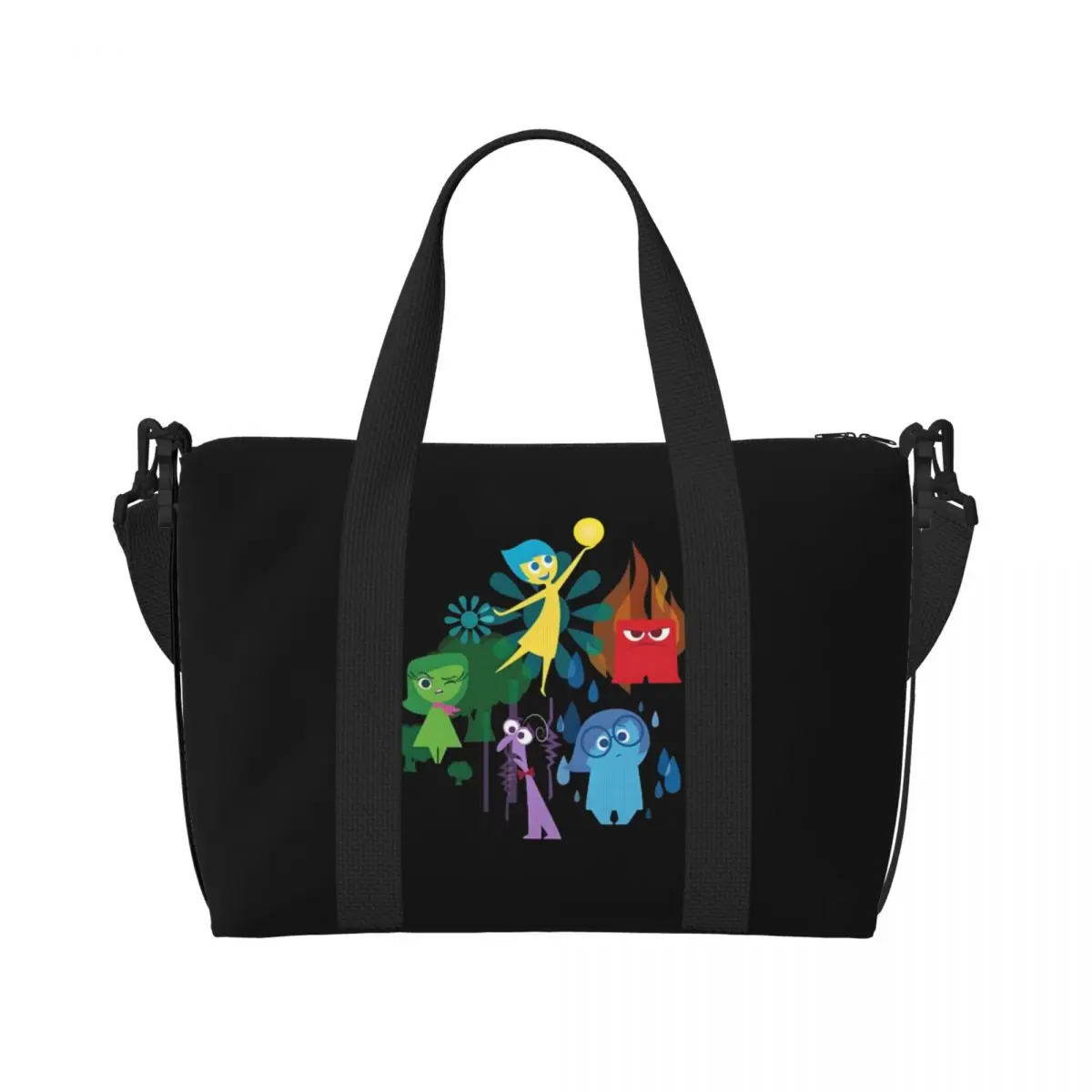

Custom Inside Out Beach Tote Bag for Women Cute Cartoon Large Compartment Beach Gym Travel Bags
