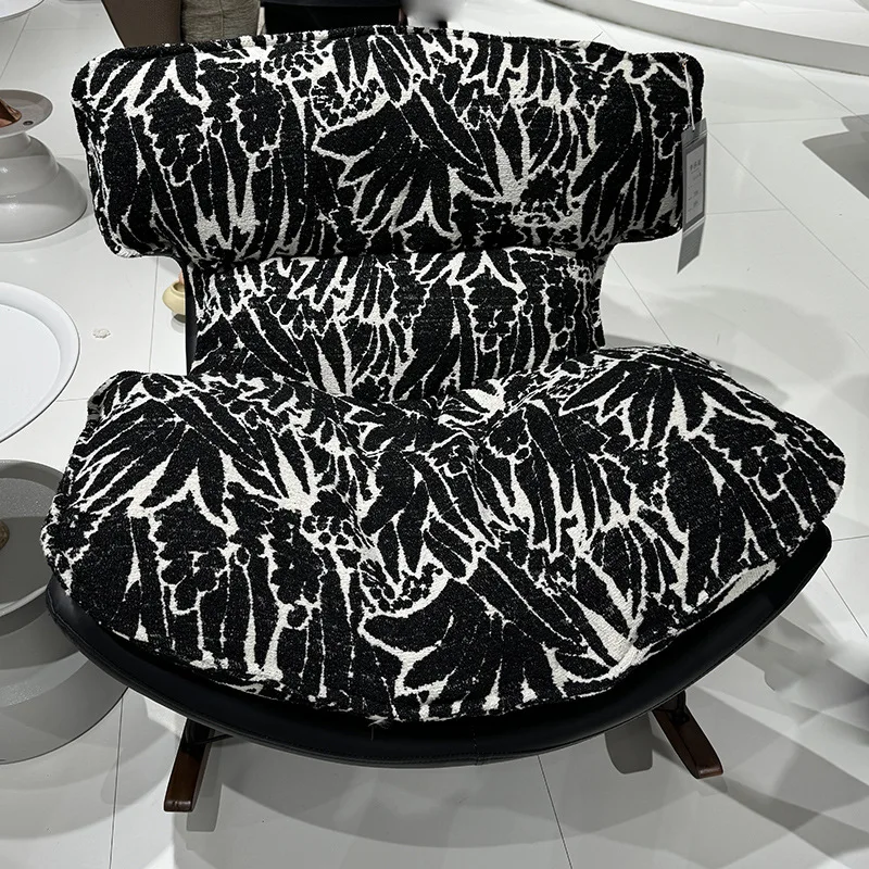 เก้าอี้โซฟาเดี่ยวสไตล์นอร์ดิกหรูหรา หมุนได้ ปรับเอนได้ รูปทรงไข่ แบบโยก