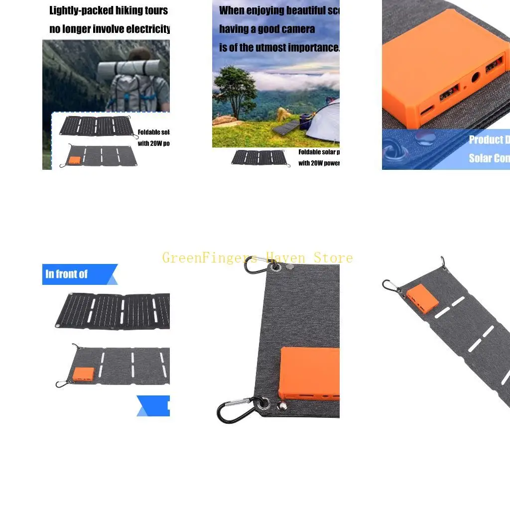 

F68D Efficient 20W Solar Charging Panel for High Performances Outdoor Power Supply