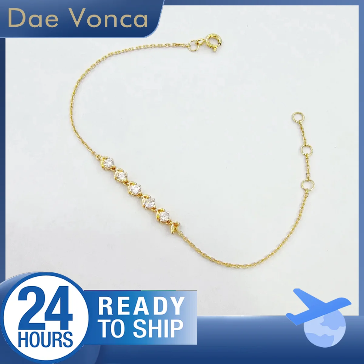 18K Yellow Gold Lab Created Diamond Bracelet D/E VS/VVS Round Cut Lab Diamond Bracelet Delicate Gift Fine Jewelry For Women