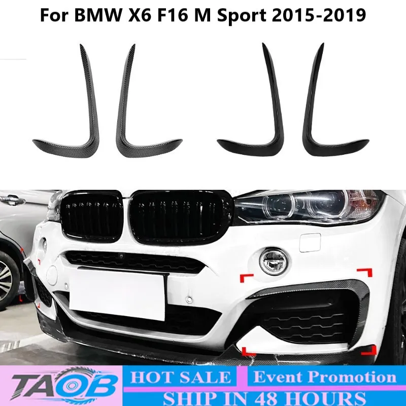 Car Front Bumper Wind Knife For BMW X6 F16 M Sport 2015-2019 Splitter Spoiler Exterior Tuning Aftermarket Car Accessories
