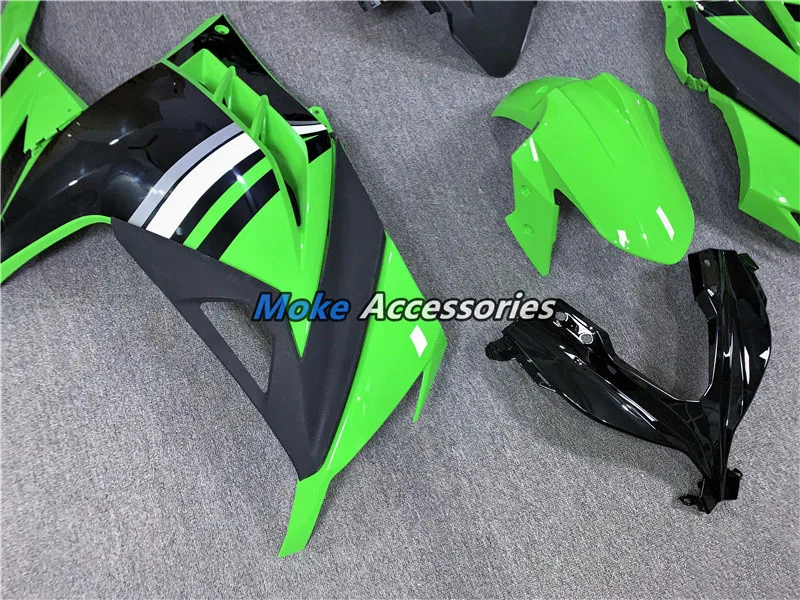 Xe Máy Fairings Bộ Phù Hợp Với Ninja300 Ex300 2013 2014 2015 2016 2017 2018 Xe Đạp Bộ ABS Phun Mới Xanh Đen