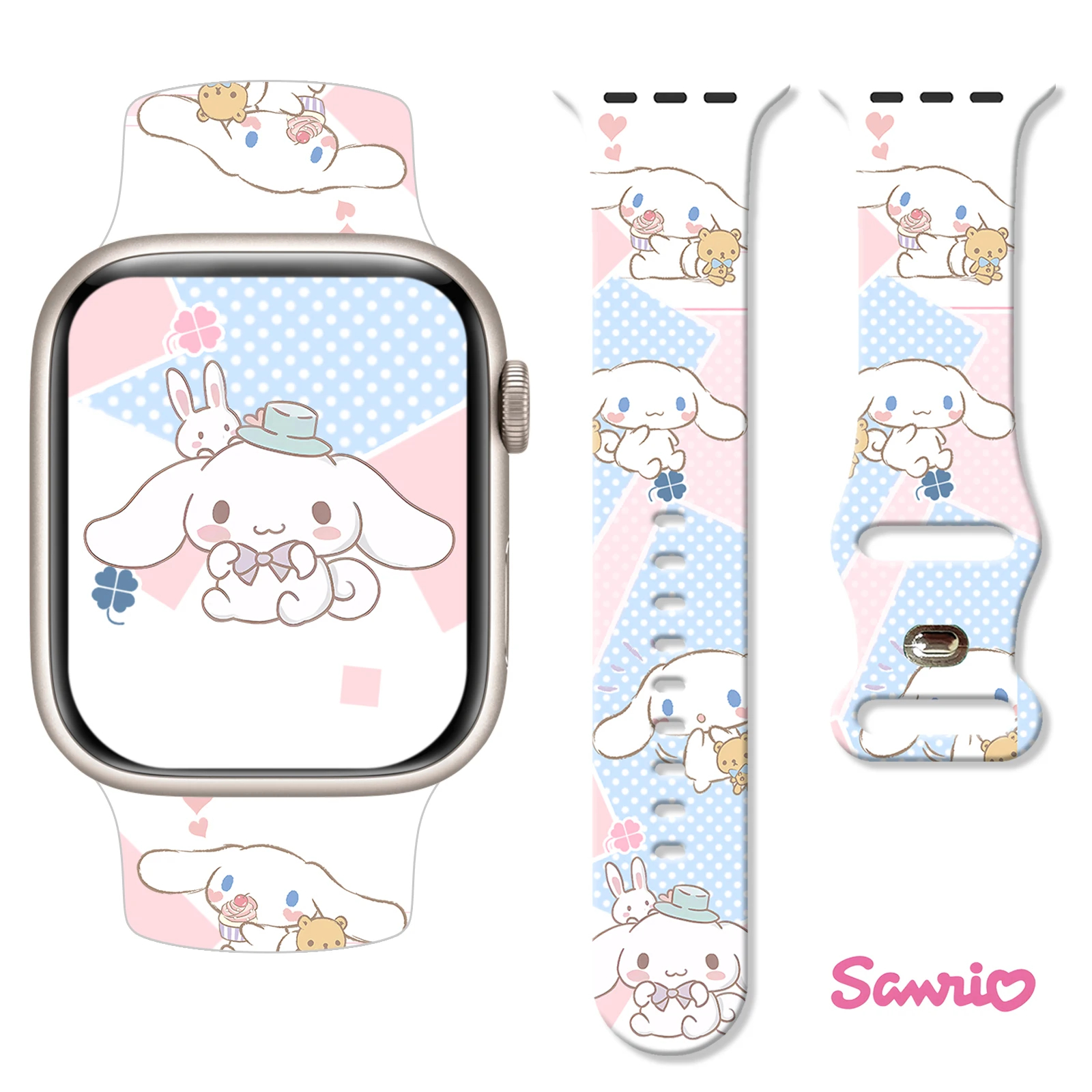 

Naivete Cinnamoroll Series Strap for Apple Watch 11 10 9 8 SE Silicone Band Replaceable Watchband for iWatch 46mm 42mm 41mm 40mm