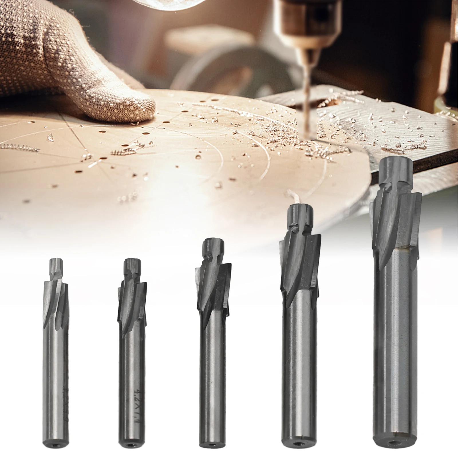 5pcs Milling Cutter HSS Counterbore End Mill M3-M8 Slotting Tool Countersink End Mills CNC Router Bit Milling Tool