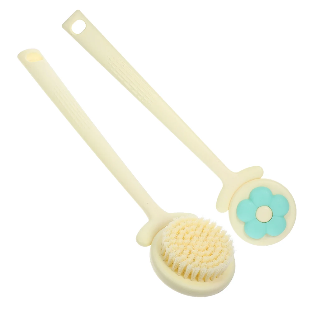 

2Pcs Flower Style Bath Brush Long Handle Gentle Bristles Exfoliating Body Sponge for Women Men Back Lotion Applicator Cleansing