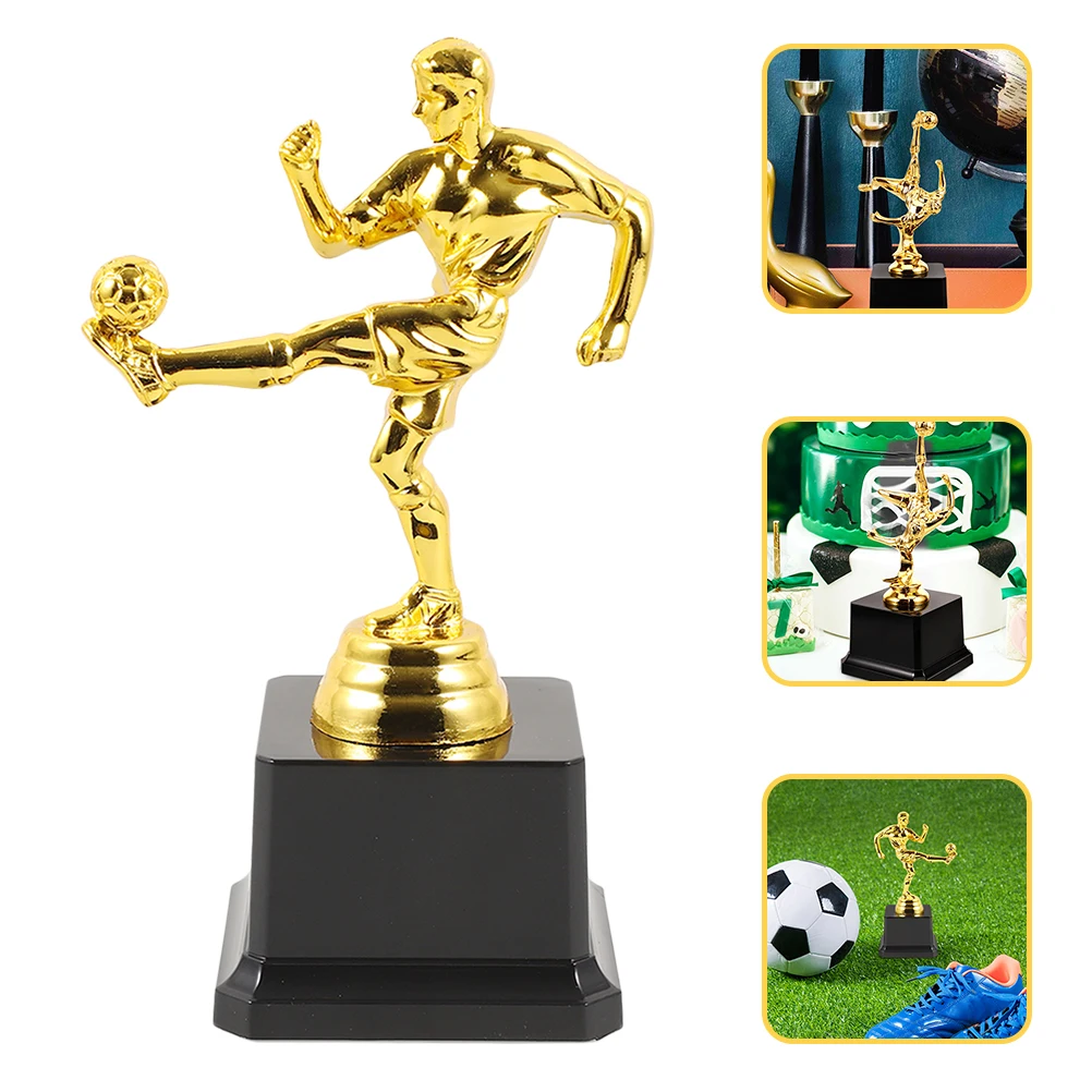 

2 шт., настольная награда для футбольного матча, пластиковый футбол, изысканный футбольный спортсмен, трофей, вечерние трофей, кубок, награда