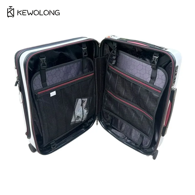 20-дюймовый передний открытый чемодан для ПК с бесшумными тормозными колесами и отделением для ноутбука, ручная кладь с 360° °   Спиннерные колеса
