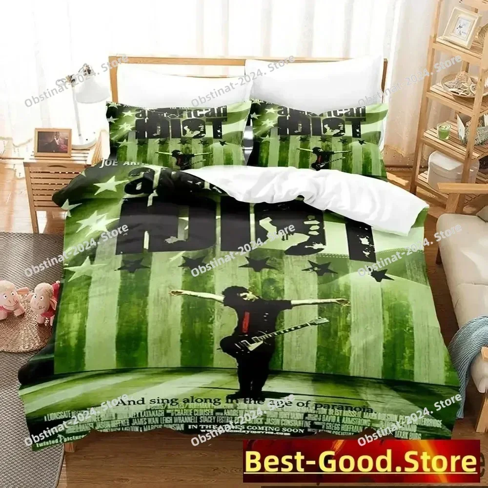 3D American Idiot Green Day Bedding Set Printed Comforter Quilt Bed Cover Duvet Cover Pillow Case 3 Pieces Sets Kids Adult Size