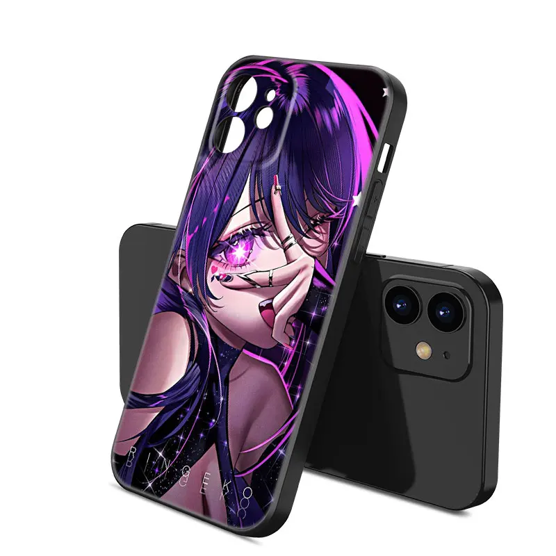 Anime Oshi no Ko Hoshino Ai Phone Case For Apple iPhone 12 13 Mini 11 14 15 Pro Max 7 8 Plus X XR XS SE 2020 2022 Black Case