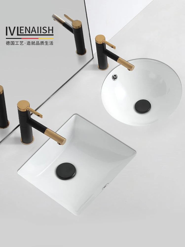 Small size balcony basin ultra-narrow rectangular washbasin single basin ceramic embedded small round washbasin.