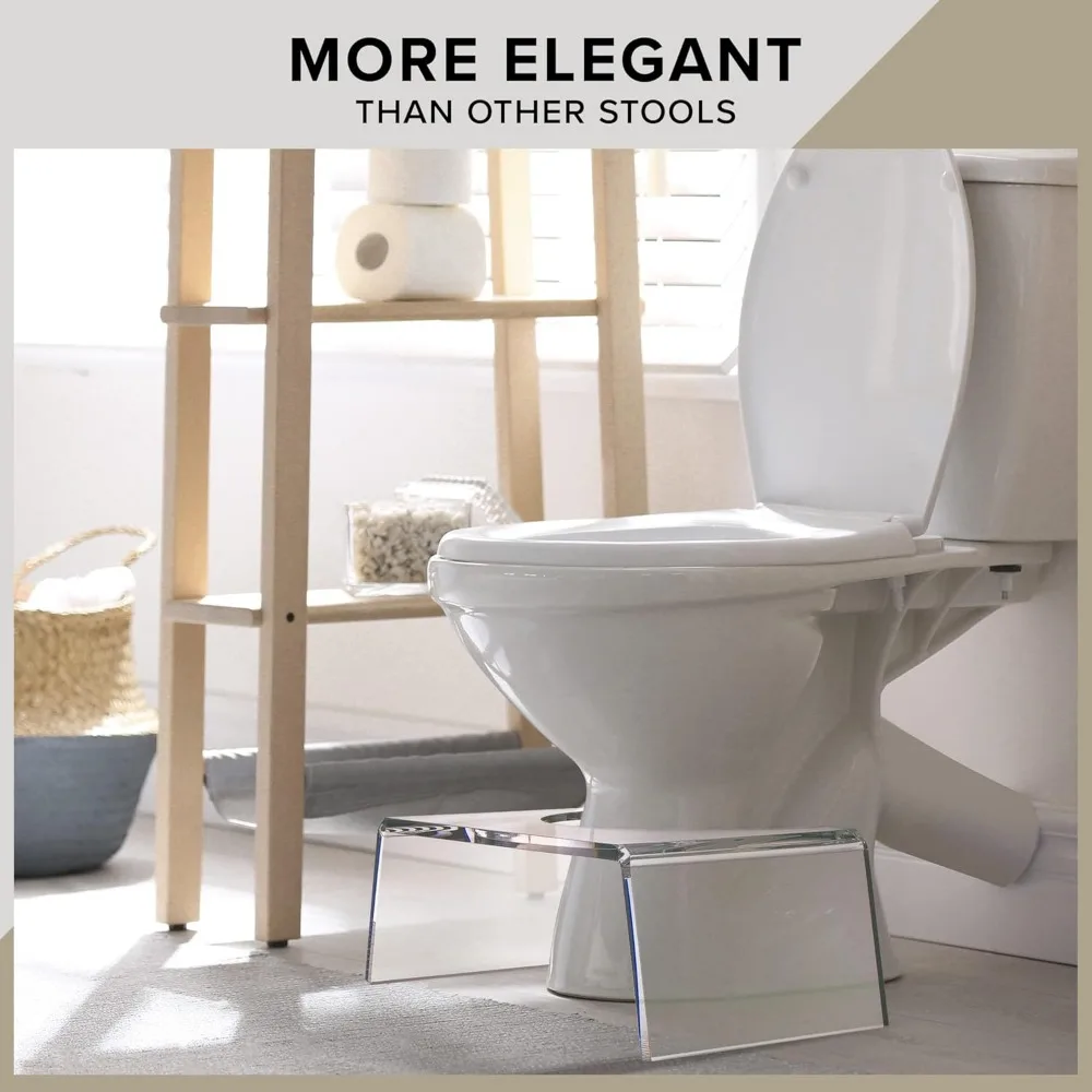 Durchsichtiger Tritthocker aus Acryl für Kinder – Töpfchentrainingshilfe, moderner Fußhocker für Kleinkinder, Badezimmer und Toilettenstuhl für Kinder |   7.5''
