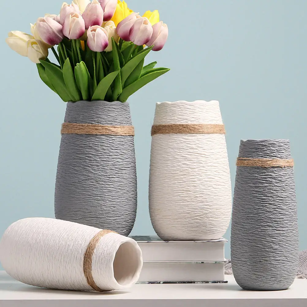 

1Pcs Elegant Ceramic Vase Flower Arrangement Vase for Desktop Home Decor Flower Pot Decor Plant Container Safe Comfortable Touch