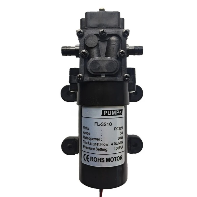 DC 6V 12V 18V 24V 48V Reflux Diaphragm Pump 60W 4L/min 1/4 Inch Thread Port Self‑Priming Water Pump for Electric Sprayer