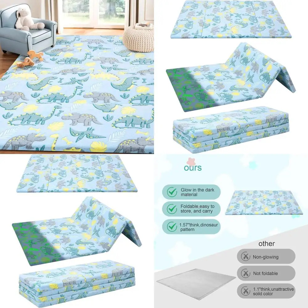 

Large 6x4 FT Thick Foam Children's Play Mat, Foldable Tatami Sleeping Pad for Playroom
