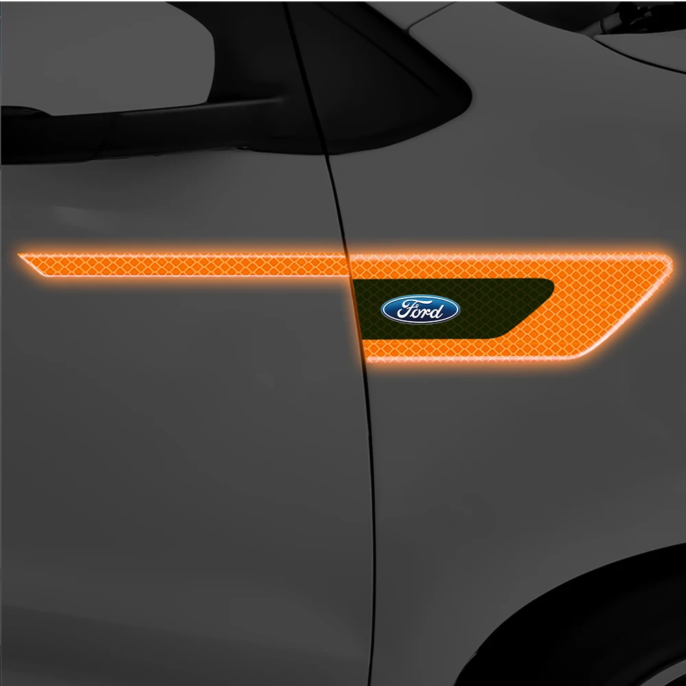 Reflective Car Door Sticker Safety Warning Reflector Tape Decal Exterior Reflector Sticker For Ford ST Fusion Transit Ecosport