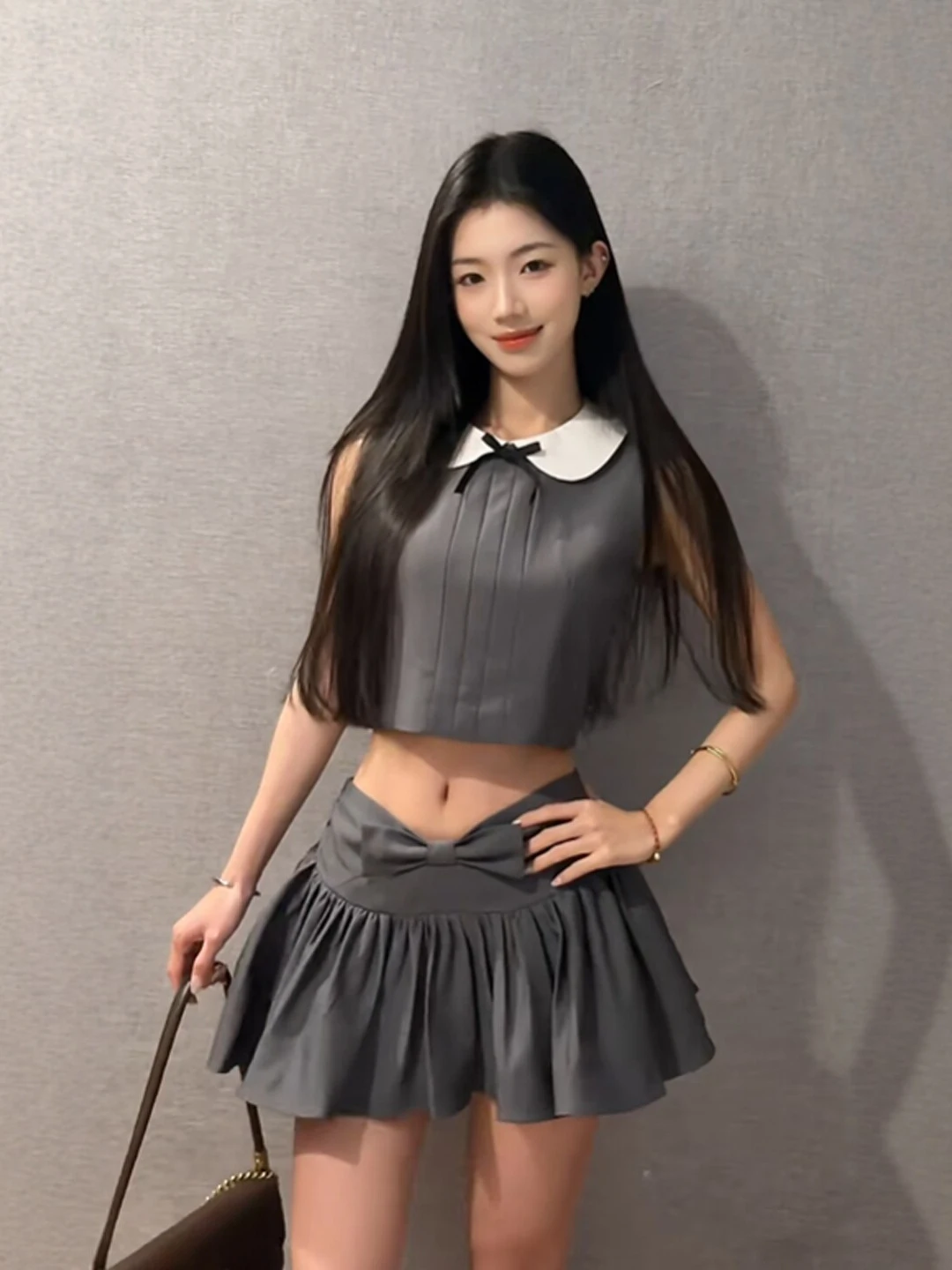 

Korean Style Fashionable Vest Top And Skirt Set Summer 2026 Comfortable Short Sleeveless High Waist Cotton High Quality Women...