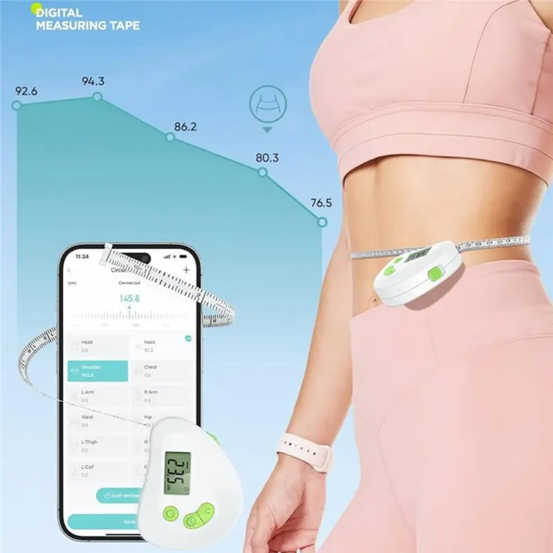 【GRATEFUL】Body Tape Waist Measurement Double Scale Measuring Tapes With App For Slimming Recording