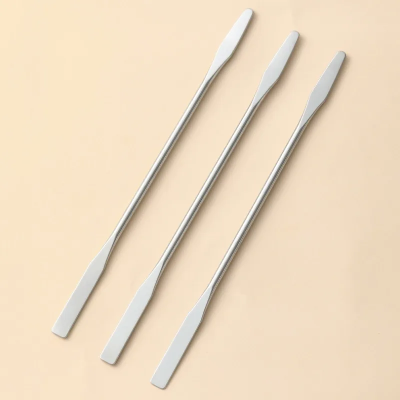3pcs Dual-Ended Stainless Steel Mixing Spatula - Perfect for Nail Art, Makeup & Crafts, Odorless