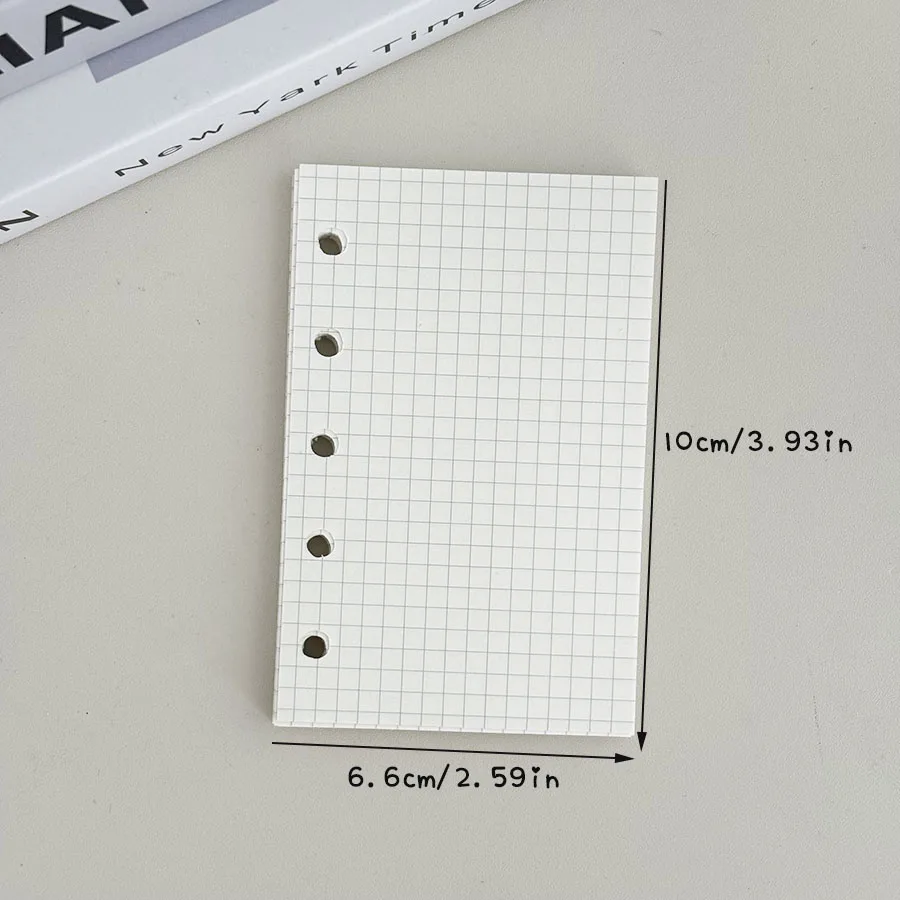 SKYSONIC Neuankömmling M5 Ring-Nachfüllpapier und -taschen, 45 Blatt Gird/Line/Blank/Kraft-Notizbuch, 10 Stück PP-Binder-Aufbewahrungsbeutel – Detail 3