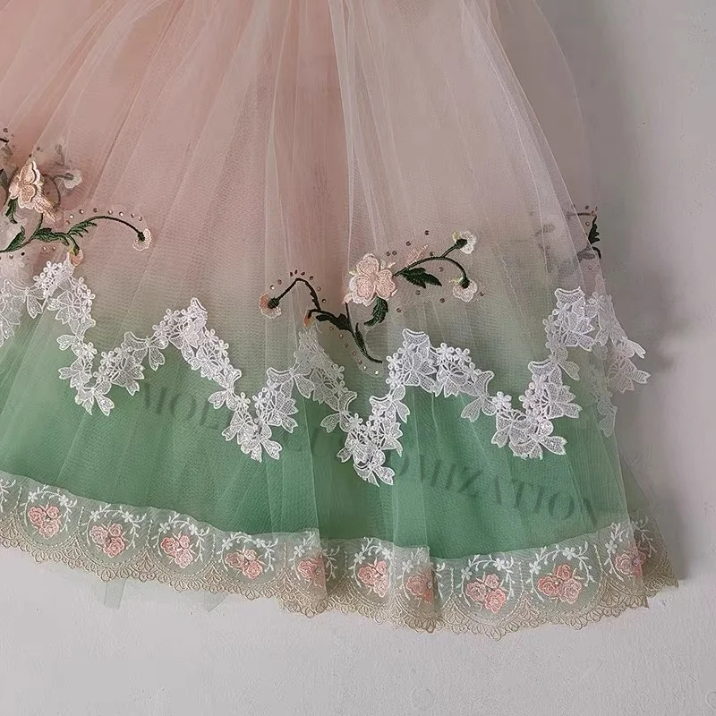 Magic Ballet Competição Performance Saia, Gradiente Verde-Rosa, Coppélia, Clara Cupido, Recém-Atualizado, Private