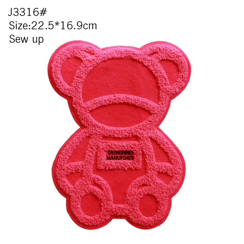 Cute Cool Towel Embroidery Animal Mixed Color Bear Bright Piece Clown DIY Cloth Sticker Badge Children\'s Casual T-shirt Coat