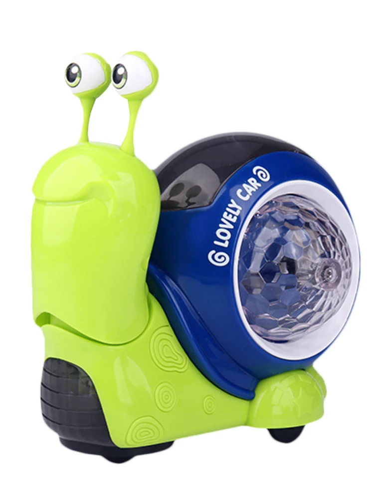 Brinquedo elétrico do caracol para meninos e meninas, desenvolvimento intelectual, on-line vermelho, vai correr e nod música, brinquedo infantil, 0-1 anos de idade