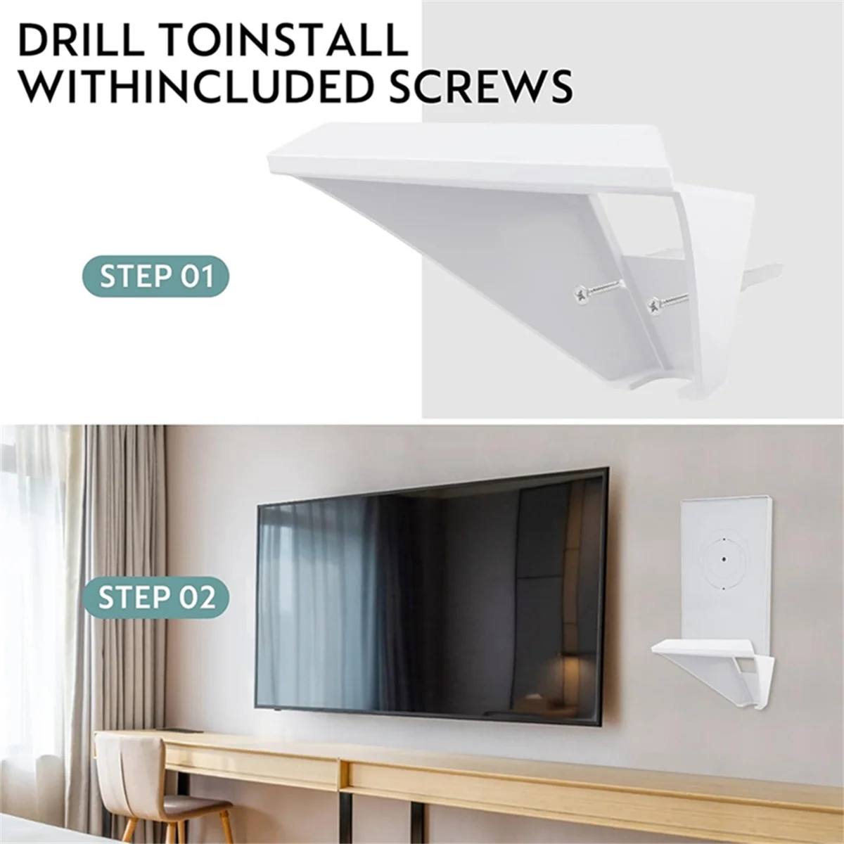 Router Stand Wall Mount Bracket for Starlink Gen 2, Sturdy Router Stand with Screw Mounting Kit