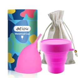 Eco-friendly Reusable Medical Soft Silicone Menstrual Cup Set With Menstrual Cups Sterilizer Feminine Hygiene Product Period Cup