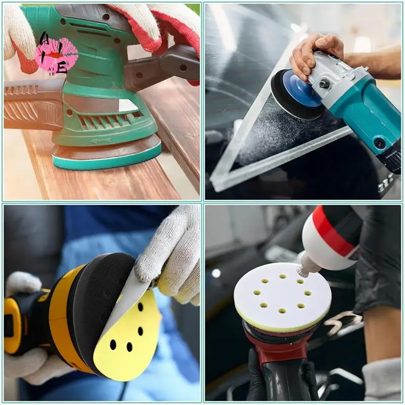 

A11E-9 шт. пенопластовые шлифовальные подушечки, 5 дюймов, 8 отверстий, орбитальная шлифовальная машина, пенопластовая подушечка, интерфейсная крючок и петля, мягкая средняя жесткая губчатая подушка