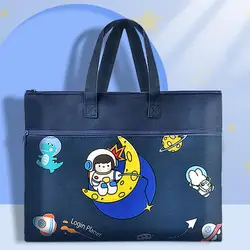 Bolso de mano de lona para niños y niñas, bolso de mano de gran capacidad, resistente al desgaste, con dibujos animados