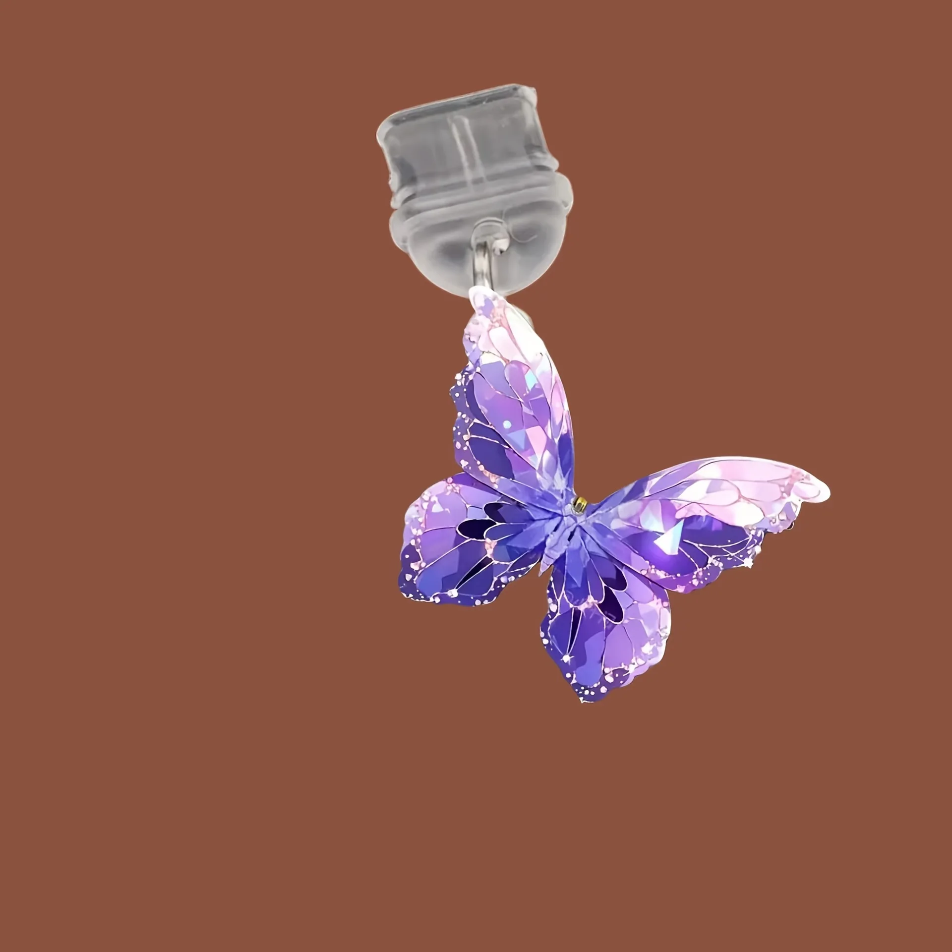 الاكريليك فراشة الغبار المكونات عالية الجودة الكرتون الهاتف الغبار التوصيل نوع-C الغبار التوصيل قلادة ديكور لملحقات الهاتف