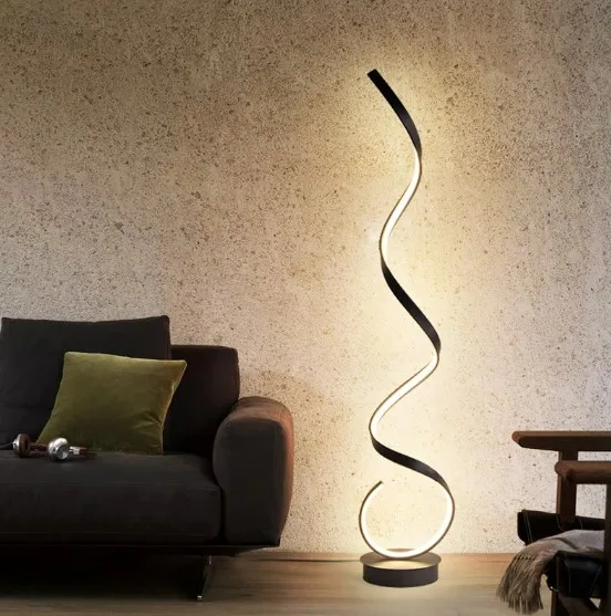 Postmodern Spiral Design Luxury Vertical Light Emitting Diode Floor Lamp