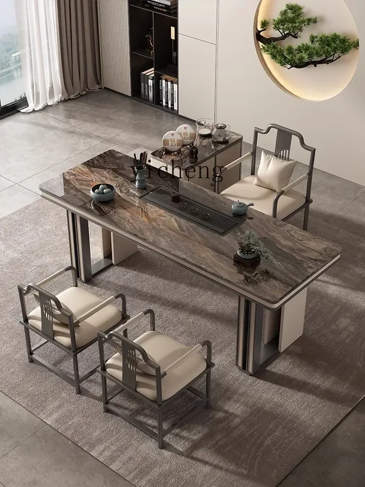 r5.13  light luxury rock board tea table large tea table simple large board tea table cover