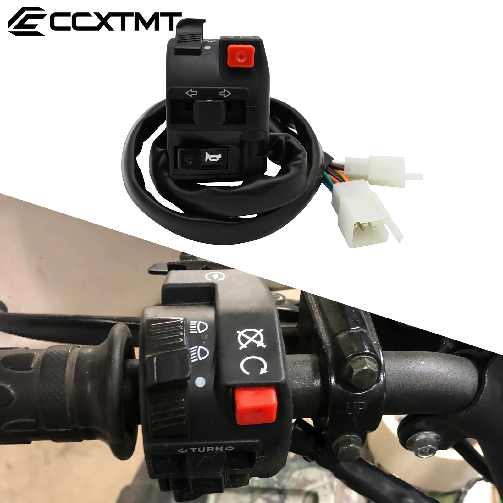 Motorcycle ATV Far Near Light Switch Light Button Turn Signal Horn Switch For Motocross Scooter KTM Honda Yamaha Kawasaki Suzuki