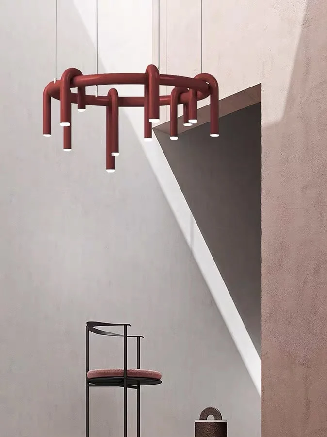 

Modern minimalist U-shaped long dining room bar chandelier model room designer minimalist Nordic living room bedroom lighting