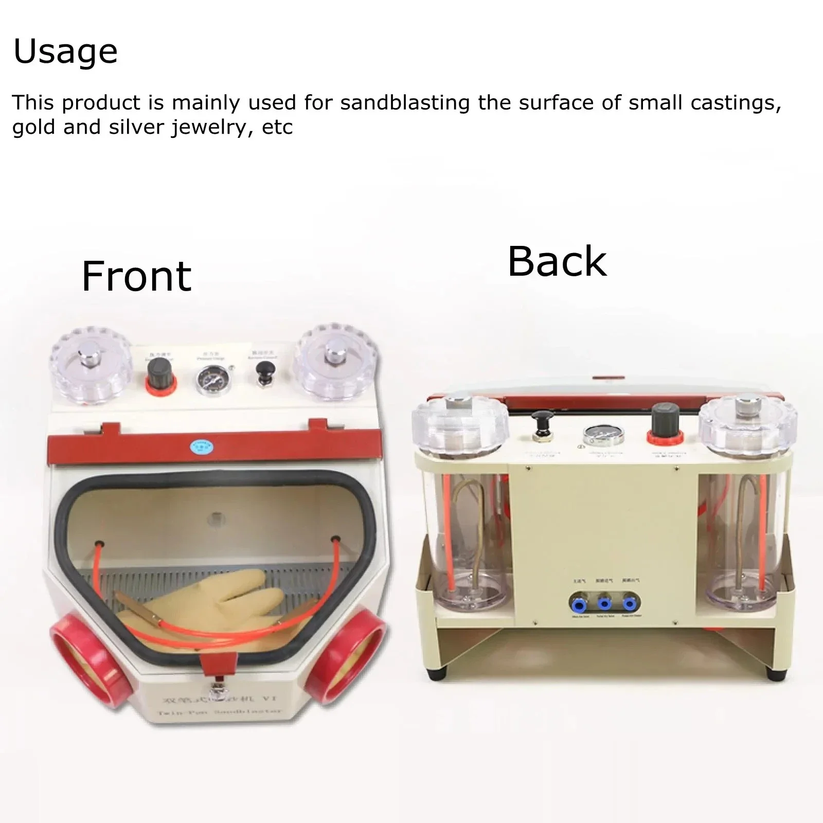 dent al Sandblaster Double Pen Sandblasting Machine With Light Tooth Blasting Jewelry Restoration L  oratory Equipment
