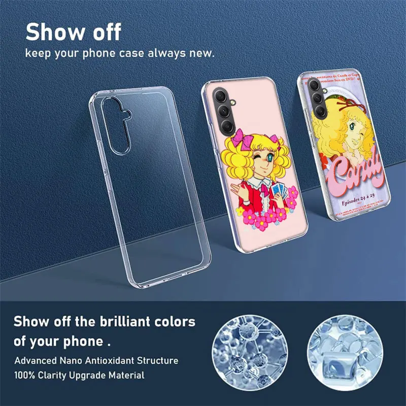 Candy Candy 90s Anime Cover For Samsung A54 A34 A24 A14 A53 A33 A23 A13 A52S A32 A22 A12 Phone Galaxy A03 A04 A02S A42 A73 TPU C