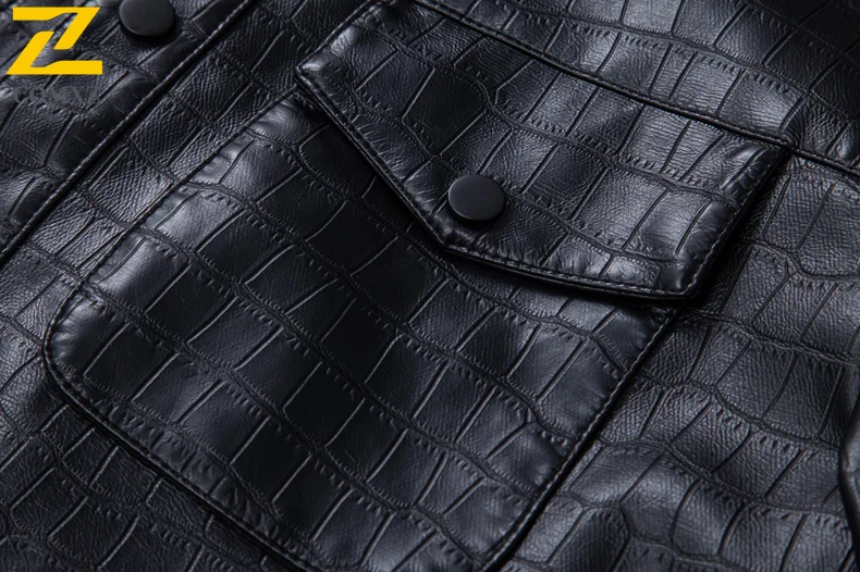 Brand Retro Faux Leather Jacket Men's High Fashion Single Breasted Windproof PU Leather Coat Autumn 2025 New Motorcycle Jacket