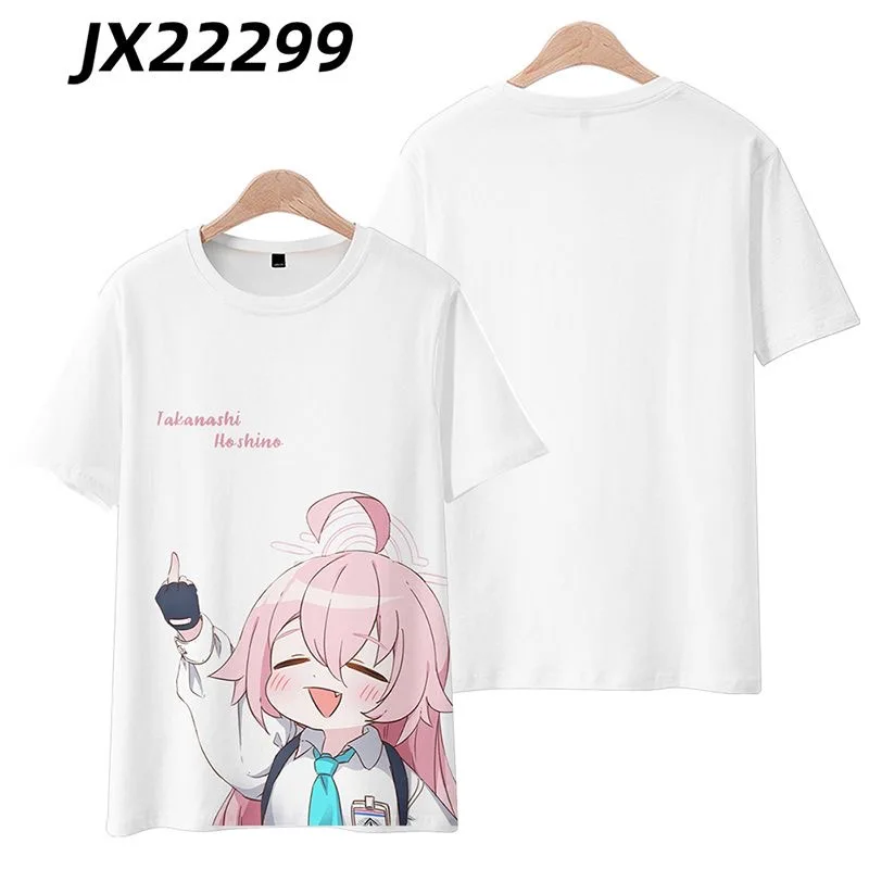 

Blue Archive 3D Printing T-shirt Summer Fashion Round Neck Short Sleeve Popular Game Streetwear