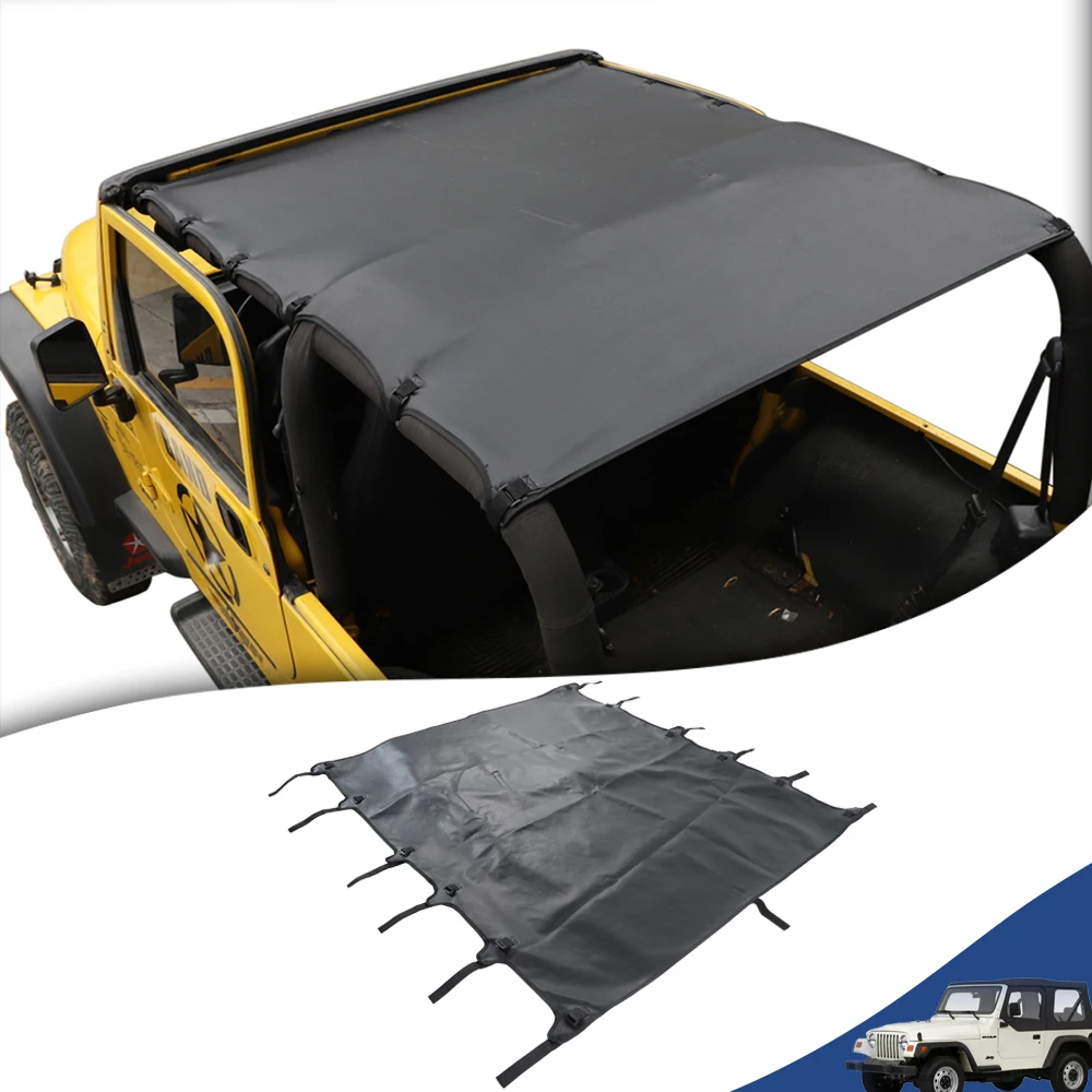 Leather Soft Roof Mesh Bikini Top Sunshade Cover UV Sun Insulated Net for Jeep Wrangler TJ 1997-2006 Car Exterior Accessories