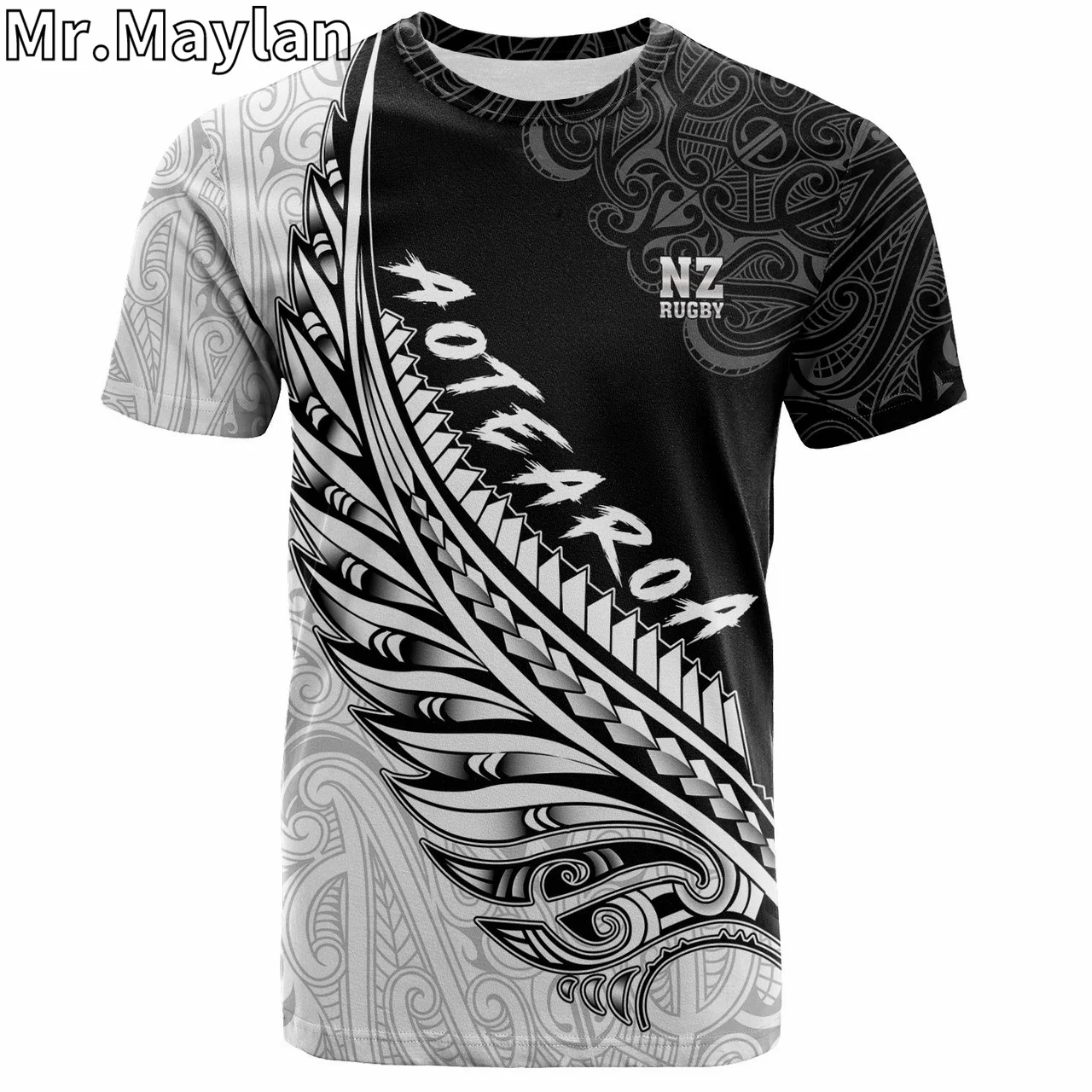 Personalised 3D New Zealand T-Shirt Maori Silver Fern Rugby Vibe Tattoo Hawaii Tshirt Men Women Streetwear Unisex Tee Tops-8