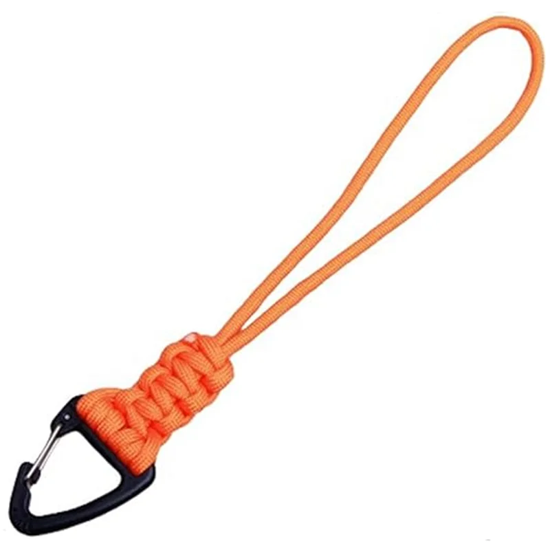 3 Pack Paracord Keychain Lanyard Triangle Buckle Lock Clip Hook Strap Clasp Parachute Rope Hanging Carabiner for Outdoor Surviva