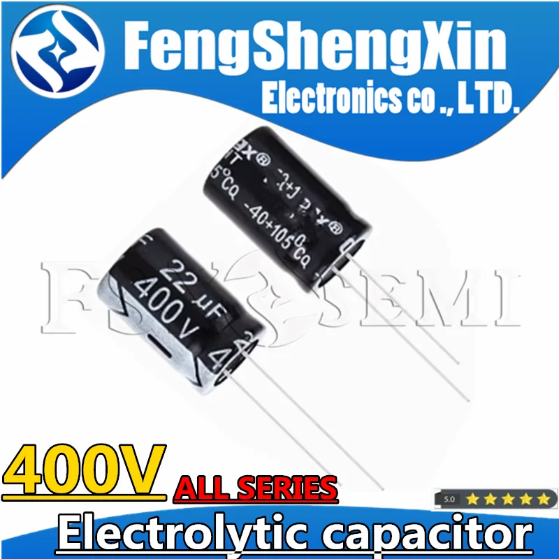 Condensateur électrolytique en aluminium, 400V, 1uF, 2.2uF, 3.3uF, 4.7uF, 6.8uF, 10uF, 12uF, 15uF, 22uF, 33uF, 47uF, 68uF, 82uF, 100uF, 120uF, 150uF