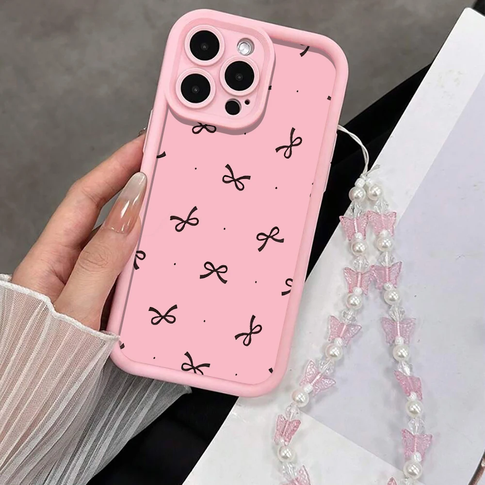 Niedliche Handgelenkband-Hülle für iPhone 17 15 16 14 Pro Max Plus Hüllen mit einfacher Schleifenmusterung für iPhone 13 11 12 XR 7 mit Lanyard-Abdeckung – Detail 4