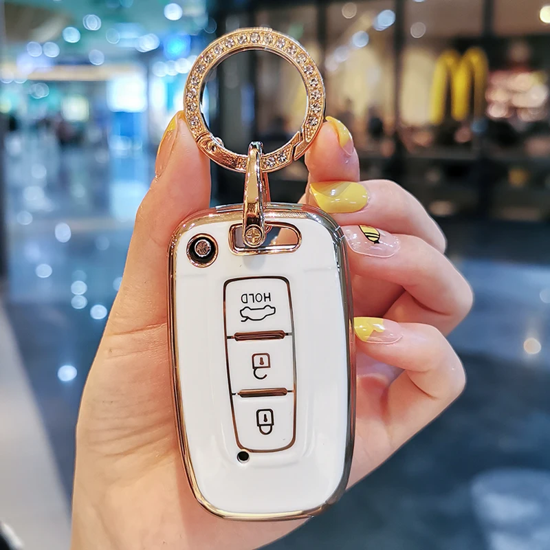 3 Buttons Smart key Case For KIA Forte Sportage K2 K5 For Hyundai Genesis Coupe Sonata ix35 Soft TPU Car Key Fob Shell Cover